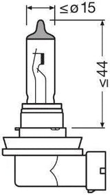 Bec 12v h11 55 w night breaker +200% osram
