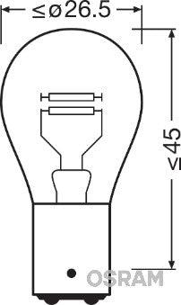 Bec 12v p21/5w original set 10 buc osram