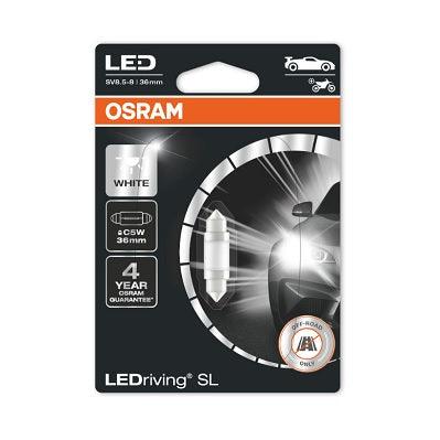 Bec auxiliar cu led 12v (c5w 36mm) white 6000k bli 1 buc osram