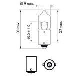 Bec auxiliar h10w 12v 10w ba9s set 10 buc