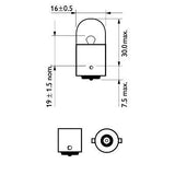 Bec auxiliar r10w 12v set 10 buc philips