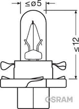 Bec bord bx8.4d soclu negru 12v 1.2w set 10 buc osram