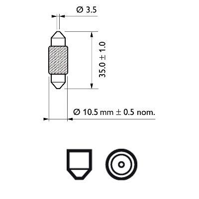 Bec bord festoon t10.5x38 12v set 10 buc philips