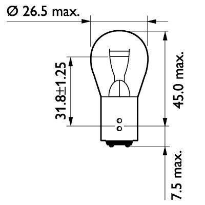 Bec camion 24v p21/5w bay15d set 10 buc philips