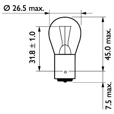 Bec camion 24v p21w ba15s set 10 buc philips