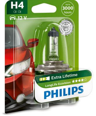 Bec far h4 60/55w 12v longer life ecovision philips