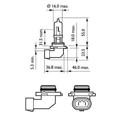 Bec far hb3 12v p20d 65w (cutie) vision philips