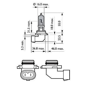 Bec far hb4 12v p22d 51w (blister) white vision ultra philips