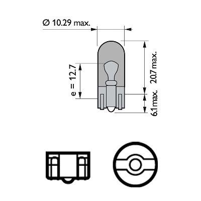 Bec fara soclu wy5w 12v set 10 buc Philips