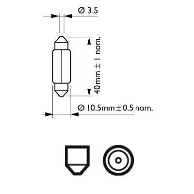 Bec festoon t10.5x43 5w sv8.5 12v set 10 buc philips