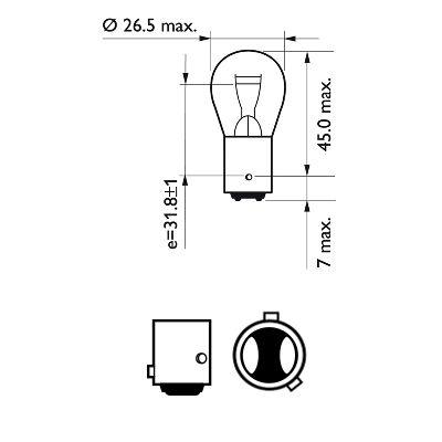 Bec frana p21/4w 12v set 10 buc philips