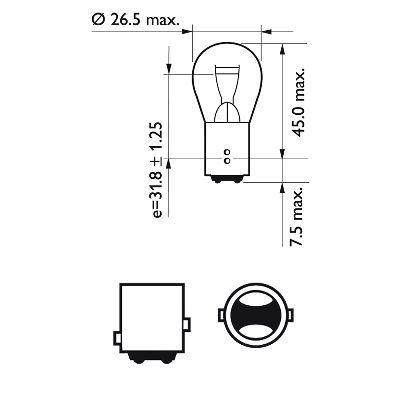 Bec frana p21/5w 12v set 10 buc philips