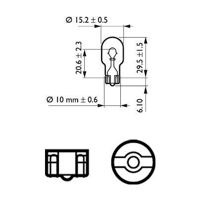 Bec frana w16w 12v set 10 buc philips