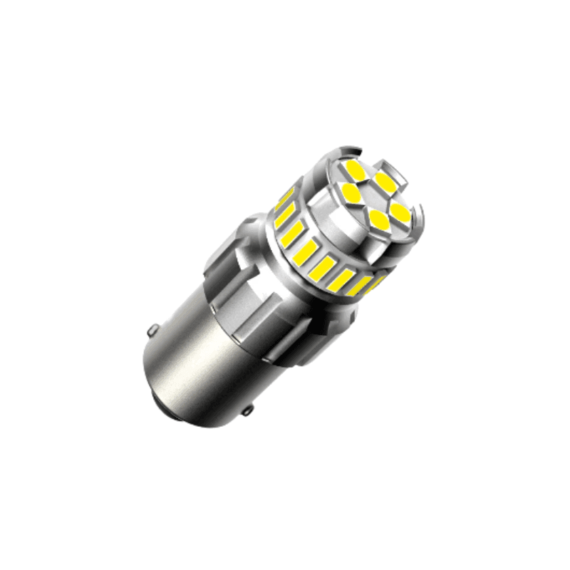 Bec LED auto P21W CSP 6000k alb rece cu canbus BA15S 12V pentru lumini de zi ceata sau marsarier