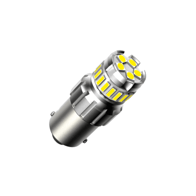 Bec LED auto P21W CSP 6000k alb rece cu canbus BA15S 12V pentru lumini de zi ceata sau marsarier