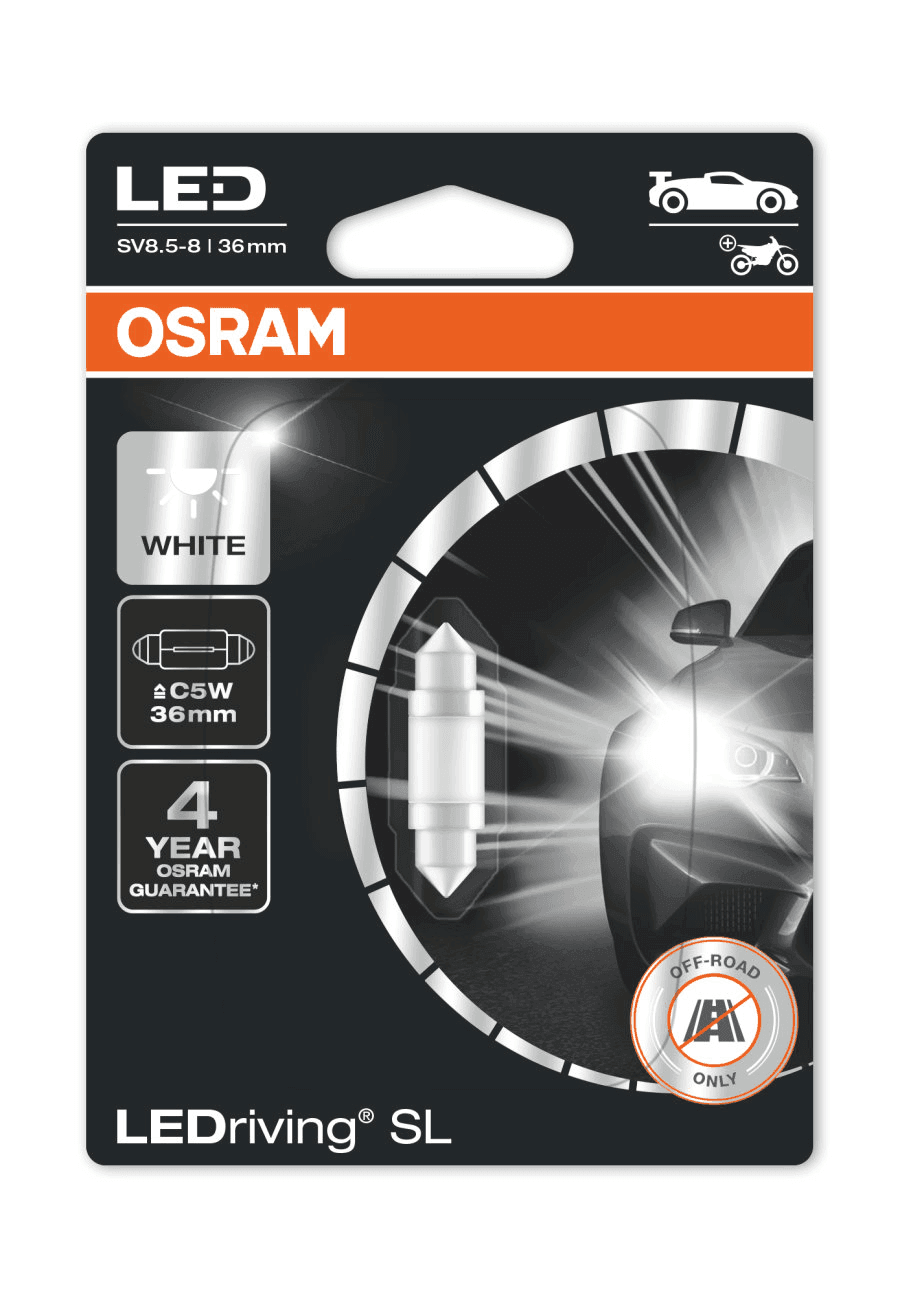 Bec LED sofit C5W Osram LEDriving SL 6000k 36mm numar plafon