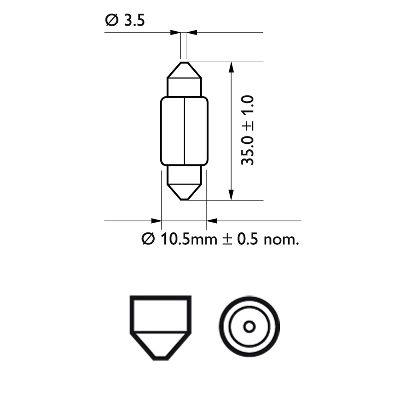 Bec plafoniera c5w 12v set 10 buc philips