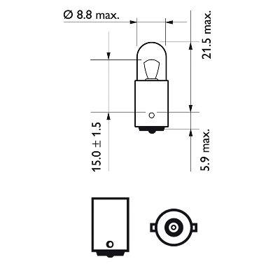 Bec pozitie fata t4w 12v set 10 buc Philips