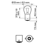 Bec stop frana p25 12v set 10 buc vision philips