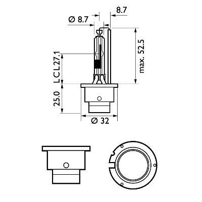 Bec xenon 85v d2r 35w vision philips