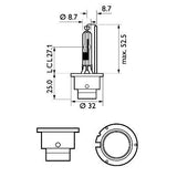 Bec xenon 85v d2r 35w vision philips