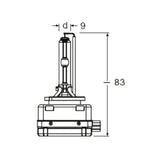 Bec xenon auto pentru far Osram D3S Original Xenarc 66340 4150k