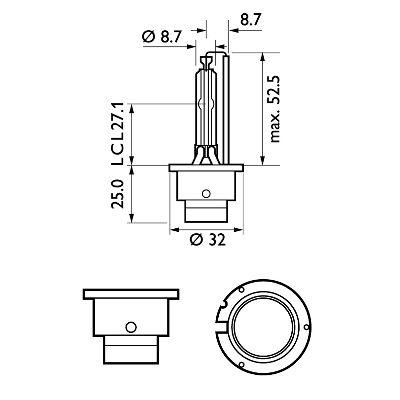 Bec xenon d2s 85v 35w p32d-2 (cutie) philips