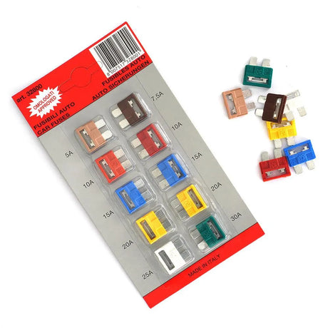 Blister cu 10 sigurante fuzibile 5/ 7.5/ 10/ 15/ 20/ 25/ 30 a cod culoare