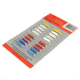 Blister cu 20 sigurante fuzibile cilindrice 5/ 8/ 16/ 25 a cod culoare