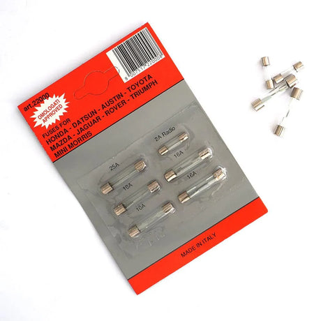 Blister cu 6 sigurante fuzibile sticla 2/ 10/ 16/ 25 a