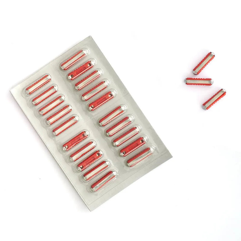 Blister sigurante fuzibile cilindrice 25a rosii set 20 buc