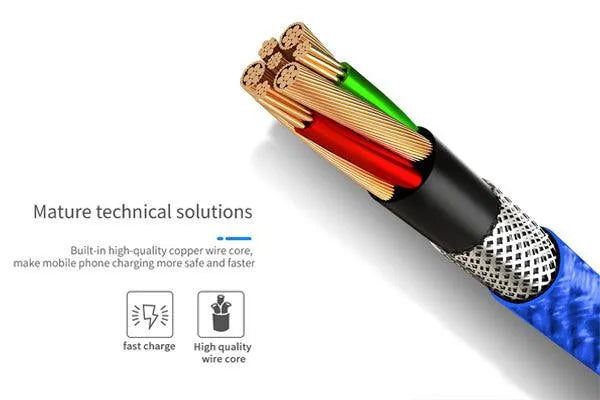 Cablu date incarcare 3in1 fast charge 3.0 usb la micro usb/type-c/lightning 1.5m 3a negru