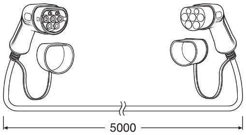 Cablu incarcare masina electrica batterycharge 7pin 3phase 32a 22kw type 2 to type 2 osram