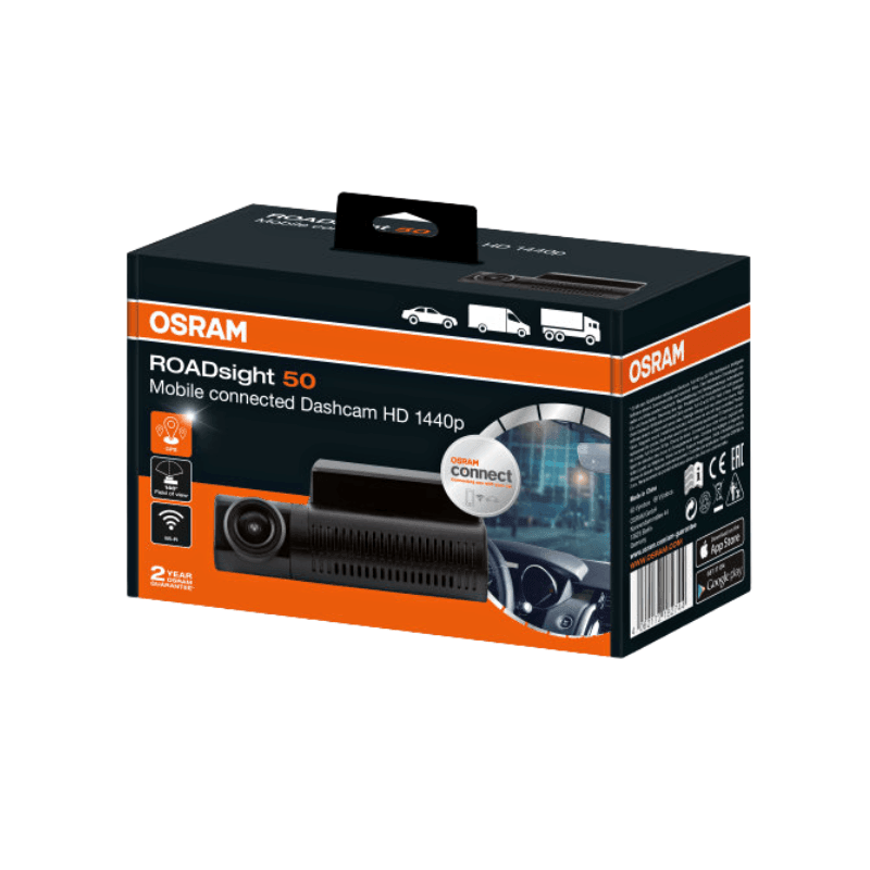 Camera de bord auto DVR Osram ROADsight 50 30fps full HD cu wifi GPS senzor G unghi 140 grade