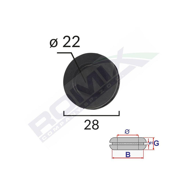 Capac cauciuc inchis universal diametru 22mmset 5 buc