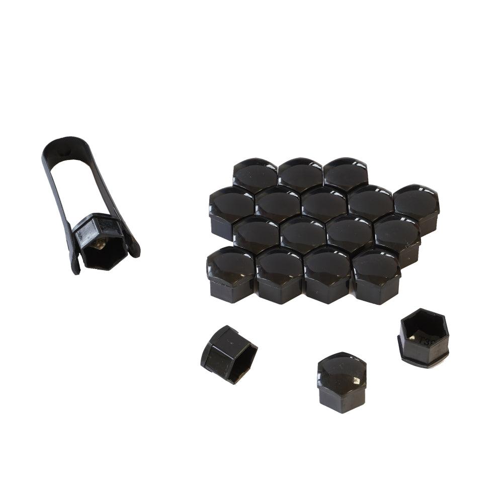 Capac prezoane 19 mm negru set 20 buc+cleste