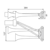 Claxon camion crom cu 2 goarne, melodic, 24v 1a cu compresor