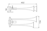 Claxon crom camion cu doua goarne 24v 1a