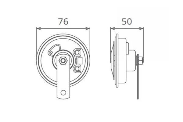 Claxon electromagnetic 12v 3.5a ton inalt