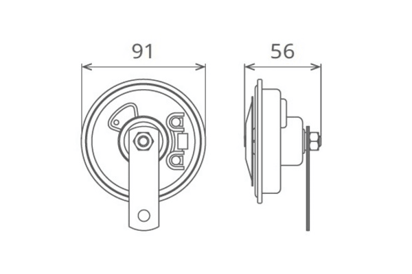 Claxon electromagnetic 12v 5a ton jos