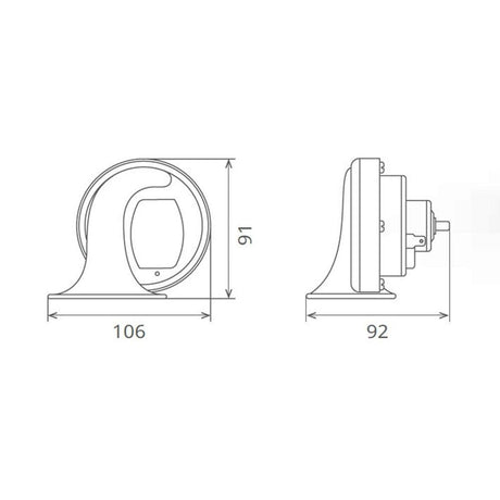 Claxon electromagnetic, tip melc, 24v 3a ton jos