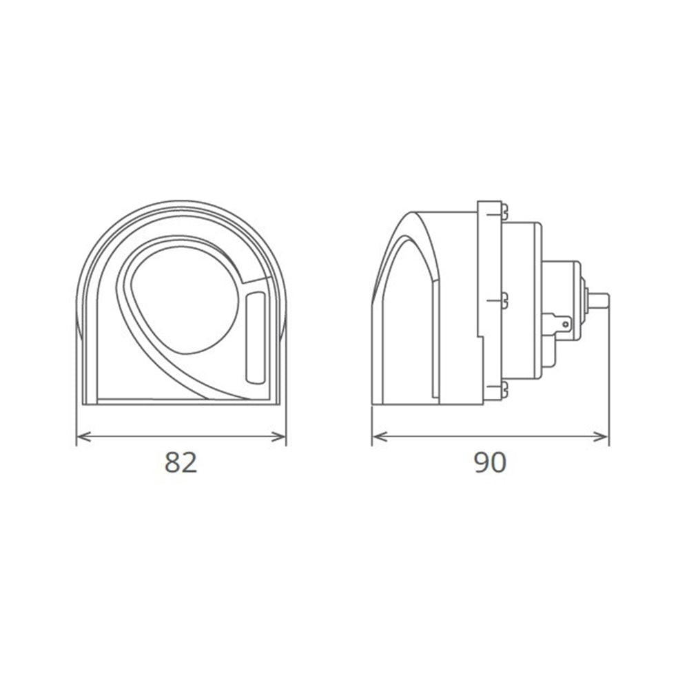 Claxon electromagnetic, tip melc, 24v 3a ton jos, design light