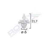 Clips fixare elemente exterioare pentru mercedes 6x21.7mm- alb set 10 buc