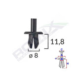 Clips fixare elemente exterioare pentru opel/volvo/vw 8x11.8mm - negru set 25 buc