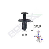 Clips fixare pentru honda/kia/toyota 6x10.8mm - negru set 10 buc