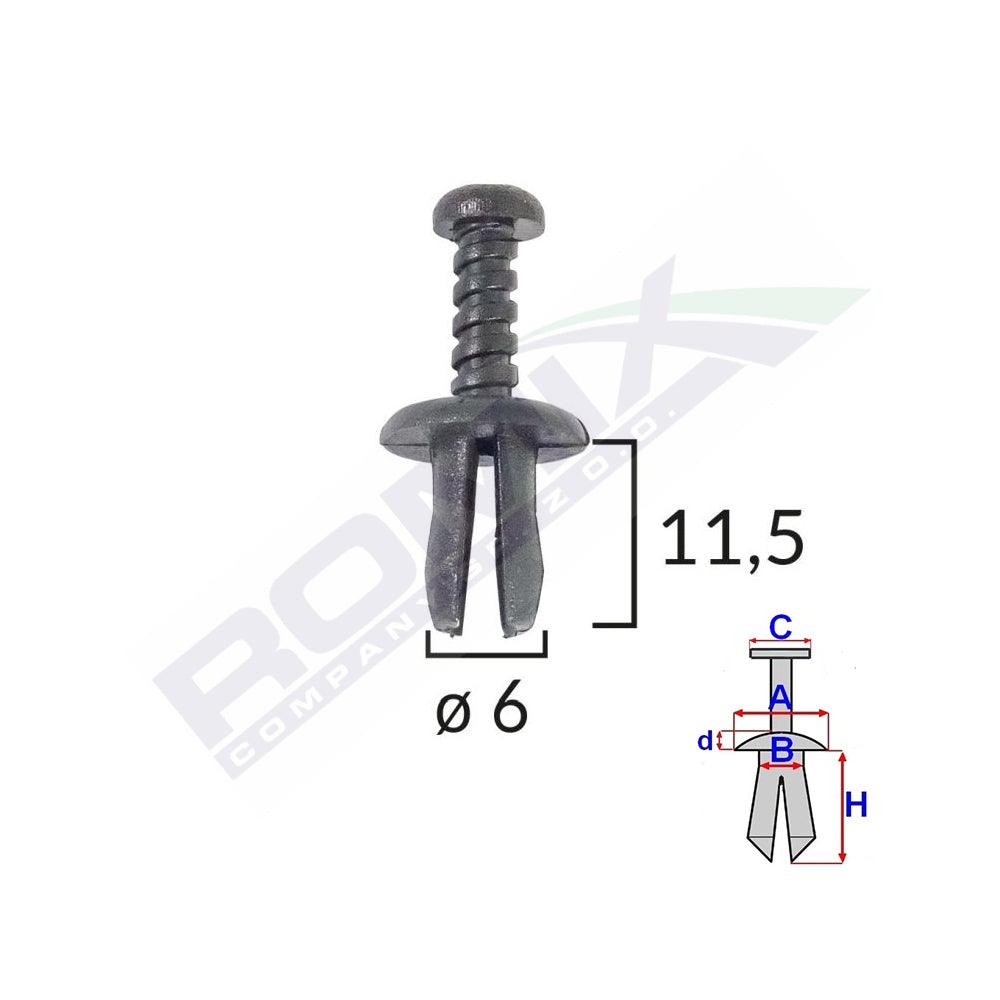 Clips fixare renault/seat - negru set 25 buc