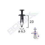 Clips fixare universal 6.5x23mm - negru set 10 buc