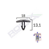 Clips garnitura pentru citroen fiat peugeot 18x13.1mm - negru set 10 buc