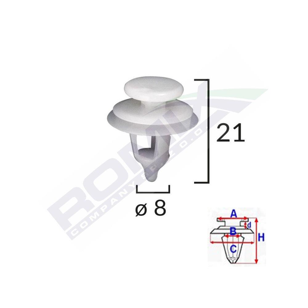 Clips tapiterie pentru citroen/peugeot - alb set 10 buc