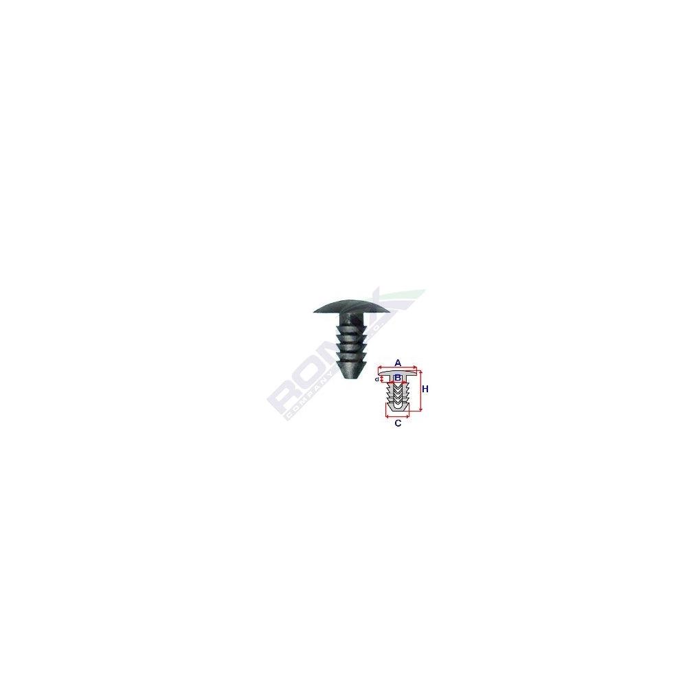 Clips tapiterie pentru fiat/grup vag 7x17.9mm - gri set 10 buc